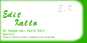 edit kallo business card