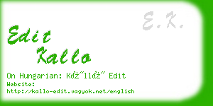 edit kallo business card